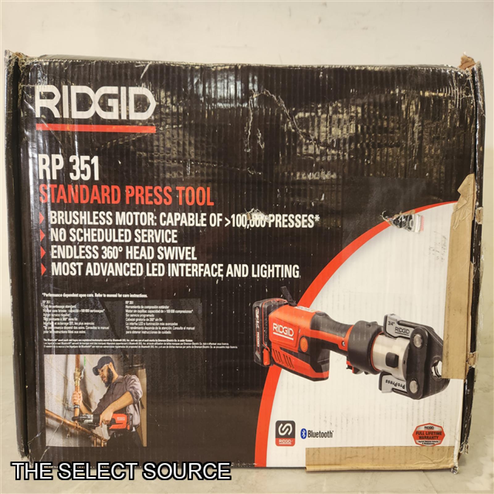 Phoenix NEW RIDGID RP 351 ProPress Inline Standard Press Tool Kit (Includes Case + 2  18V Lio-Ion Batteries + Charger + 6 Press Tool Jaws