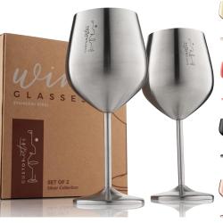 Gusto Nostro Stainless Steel Wine Glass - 18 oz - (Set of 2, Variety Colors) (LOT OF 57 BOXES)