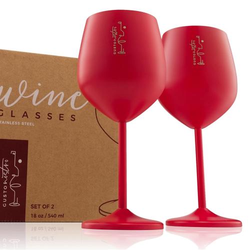 Gusto Nostro Stainless Steel Wine Glass - 18 oz - (Set of 2, Variety Colors) (LOT OF 57 BOXES)