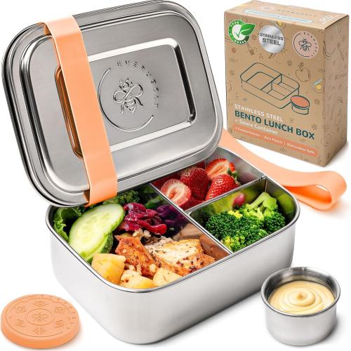 Lot of 25 - NEW Everusely Stainless Steel Bento Lunch Boxes w/ Sauce Containers - LOT MSRP $975