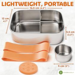 Lot of 25 - NEW Everusely Stainless Steel Bento Lunch Boxes w/ Sauce Containers - LOT MSRP $975