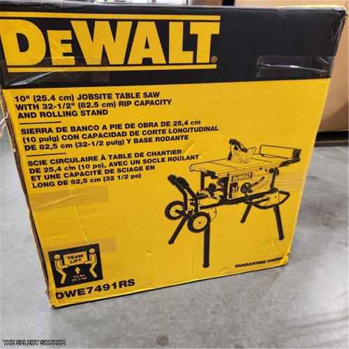 AS-IS DEWALT 15 Amp Corded 10 in. Job Site Table Saw with Rolling Stand