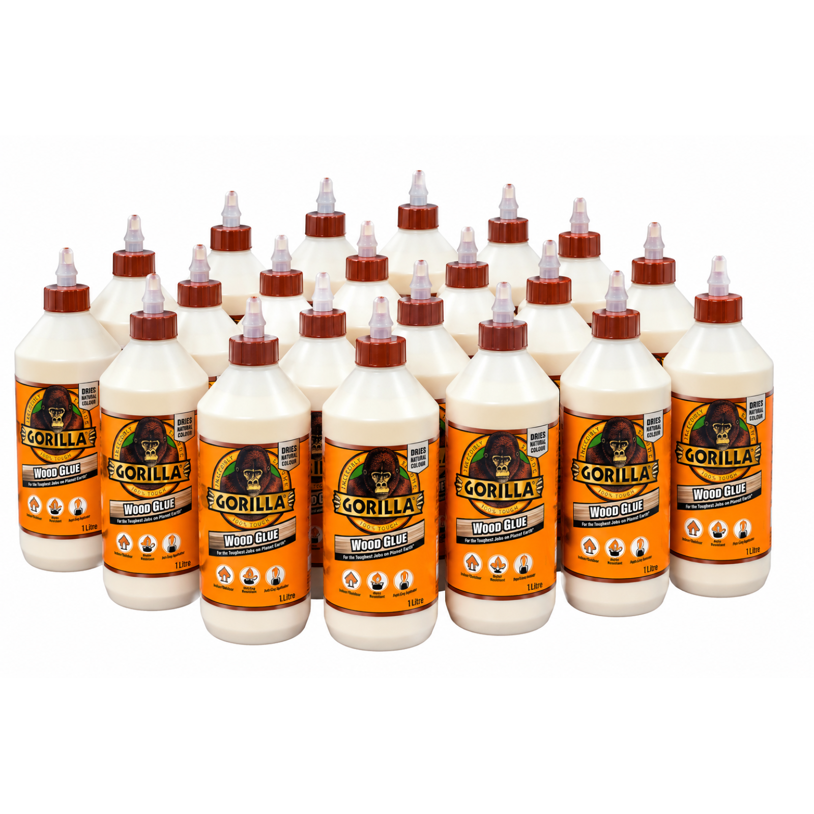 LOT OF 20 – NEW Gorilla Wood Glue, 1 Liter