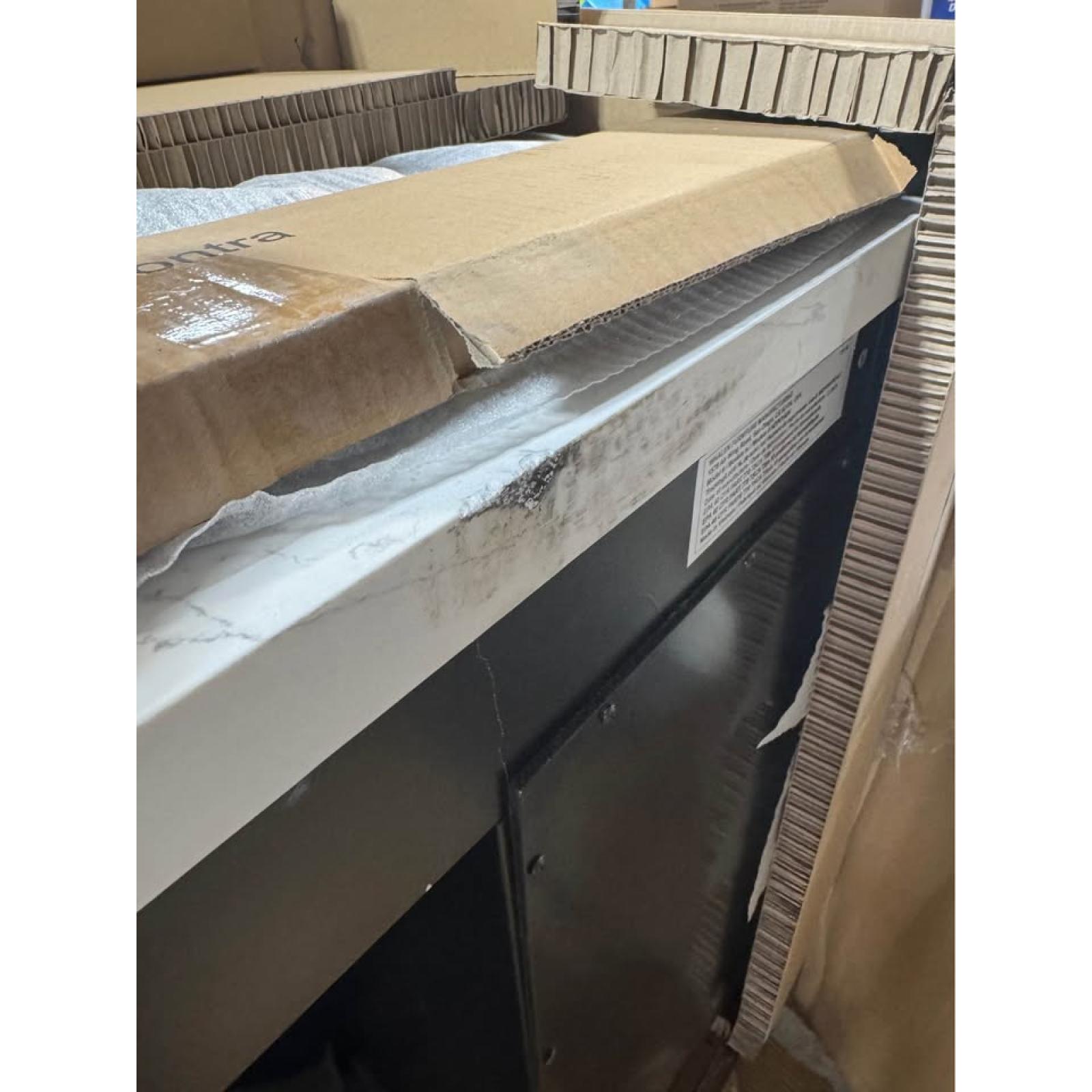 Springtown Location-Bonheur 48 in. Single Sink Freestanding Black Bath Vanity with White Engineered Stone Top
