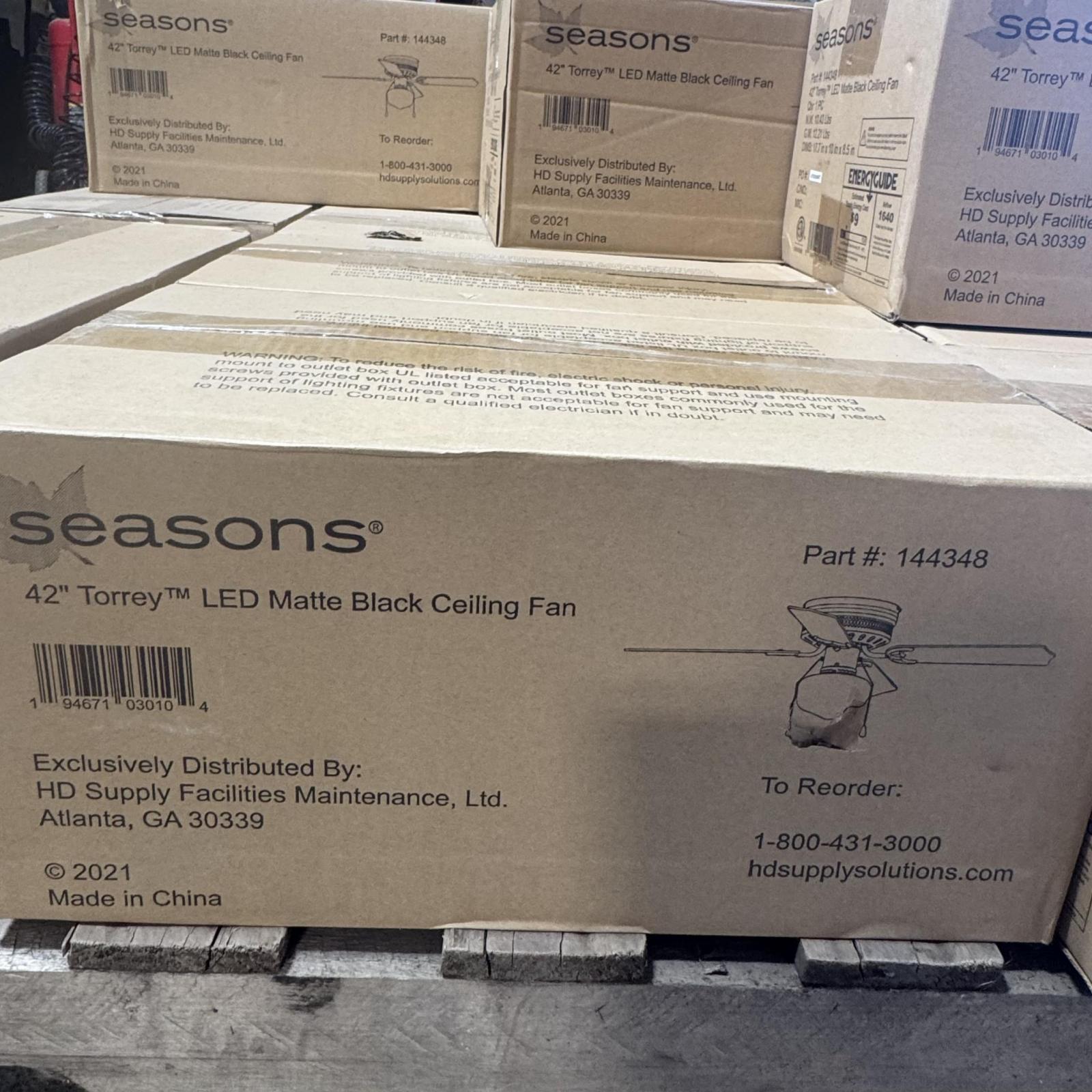 Springtown Location- 15 Total Seasons 42” Ceiling Fans- New in Box