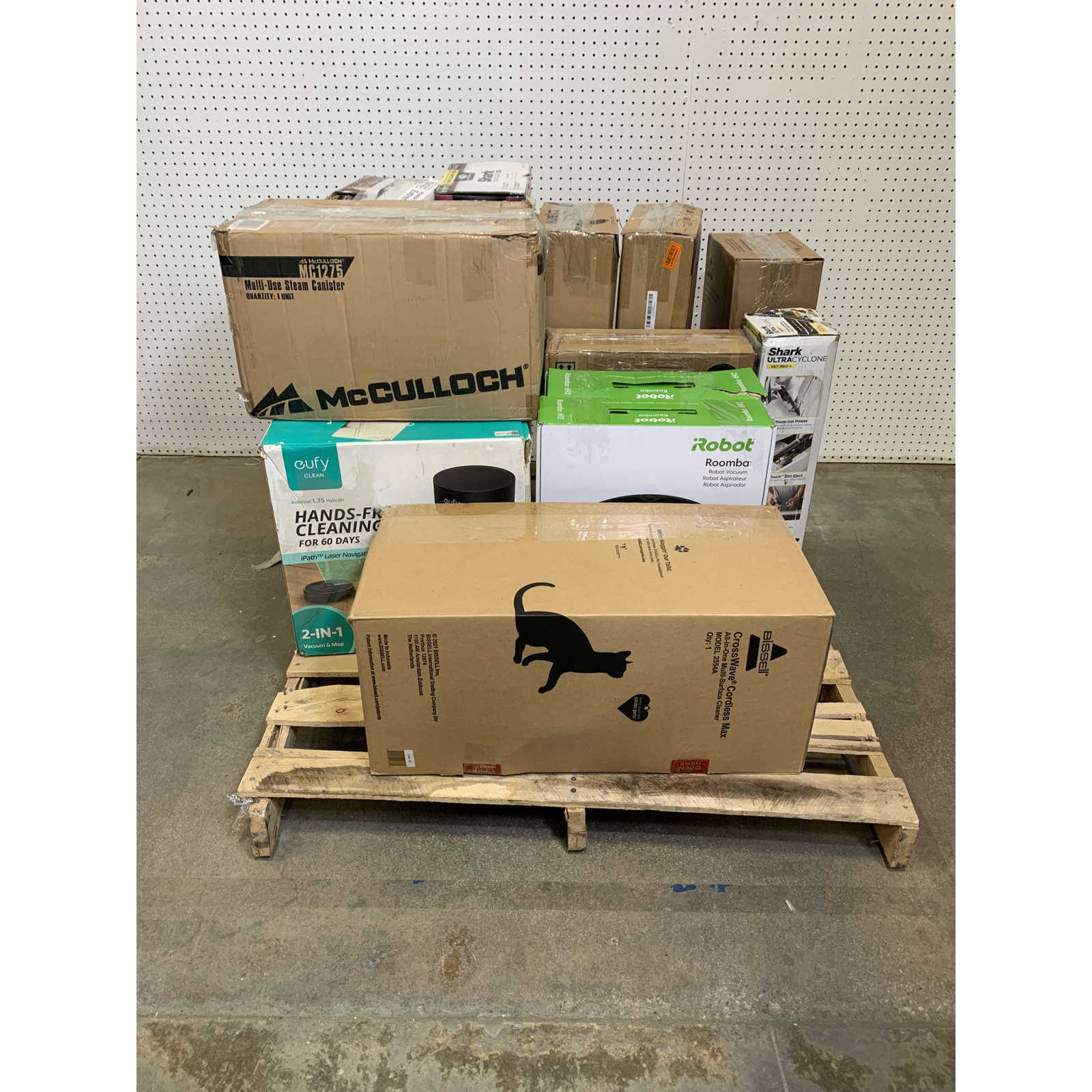 Used / Unprocessed Returns Pallet – iRobot, Shark, BISSELL & More Vacuum/Floor Care Products – $3,194 MSR