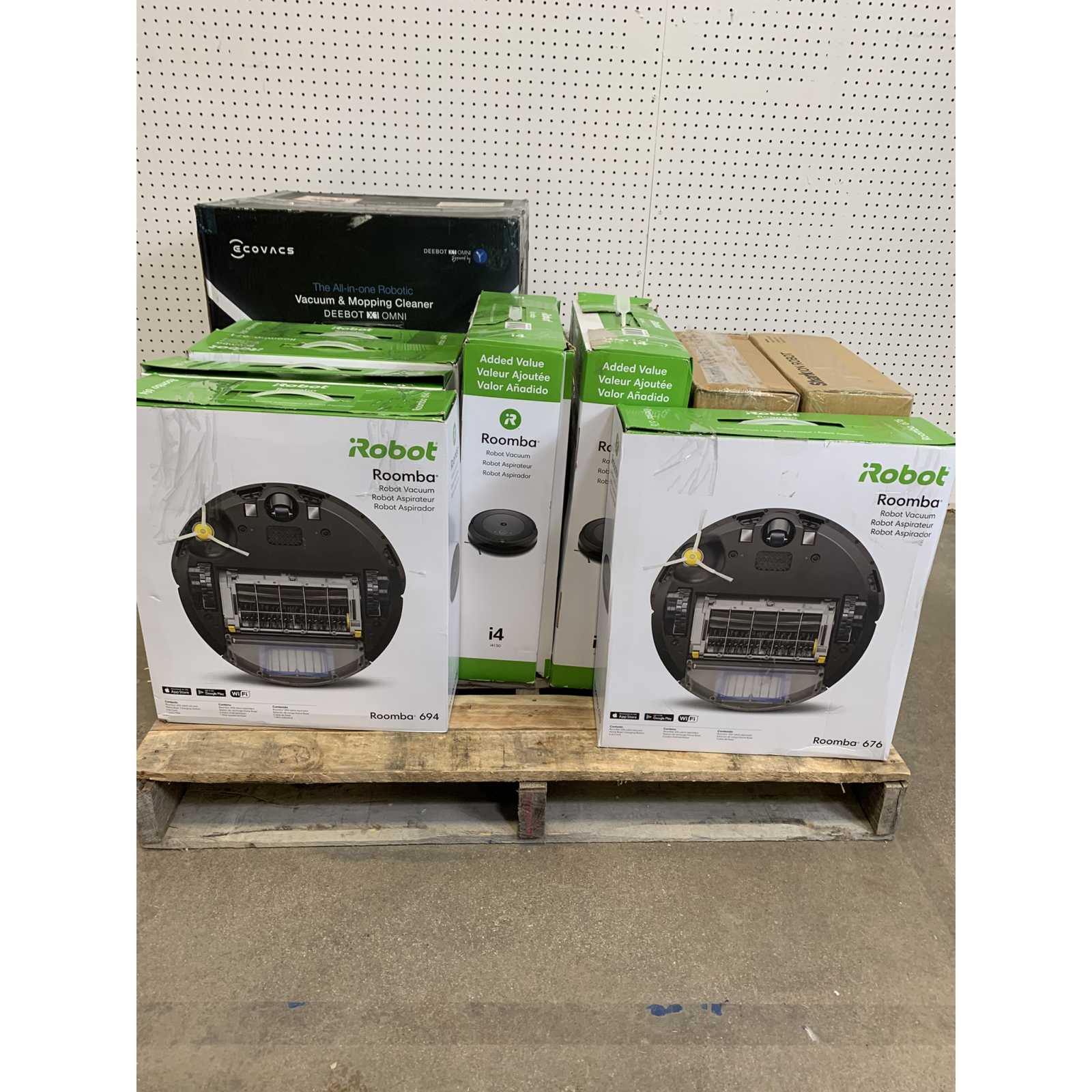 LOT OF 12 - USED Mixed Robot Vacuum Pallet – iRobot, Shark, Ecovacs & Bissell - Total LOT MSRP $4,648