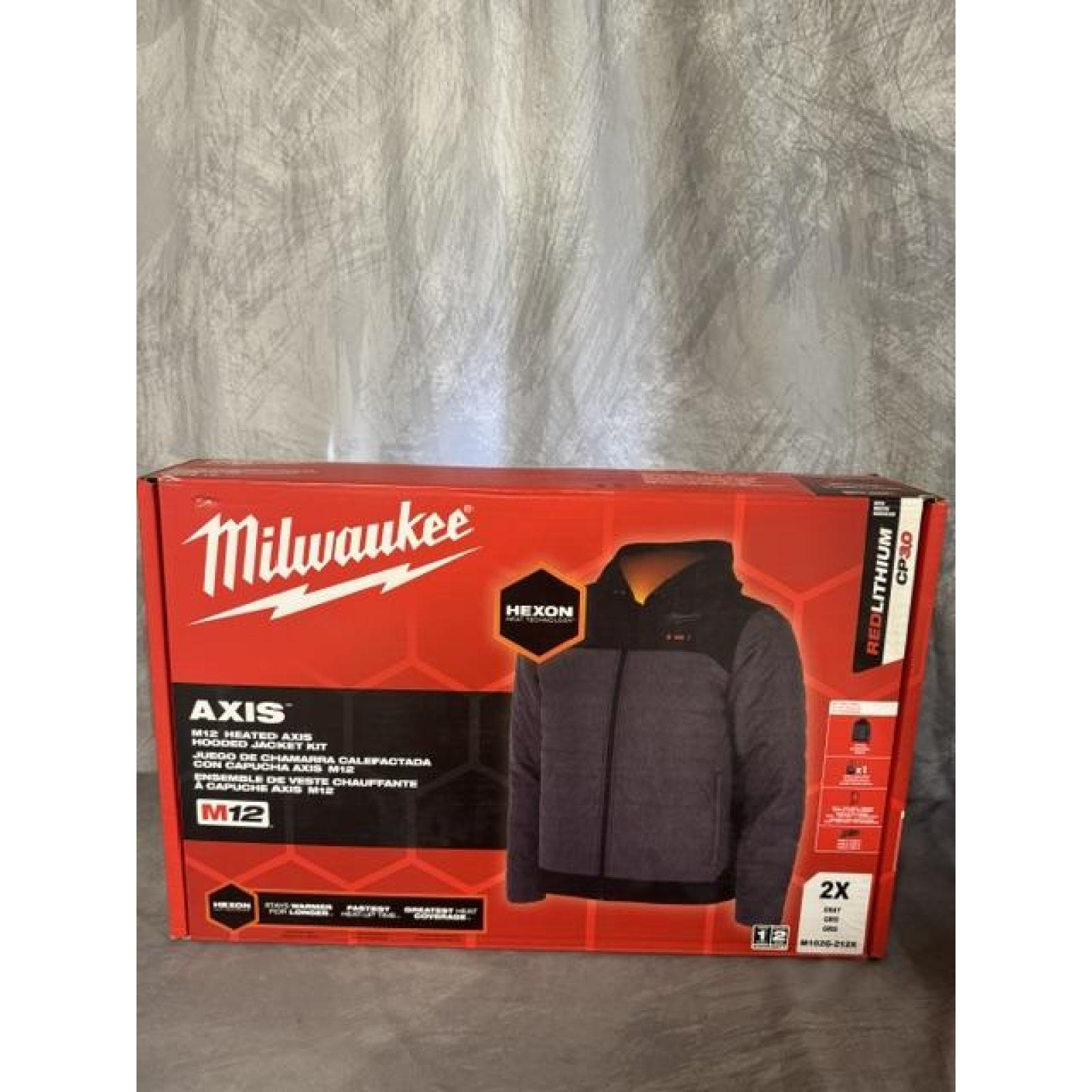 Springtown Location-Milwaukee M102G-212X M12 12V Heated AXIS Jacket Kit - Gray XXL