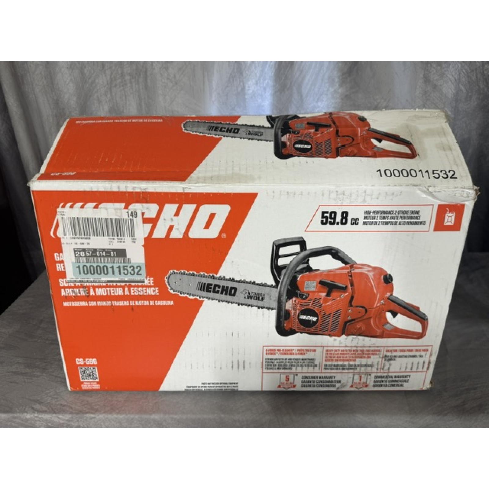 Springtown Location- Echo 20 in. 59.8 cc Gas 2-Stroke Rear Handle Timber Wolf Chainsaw
