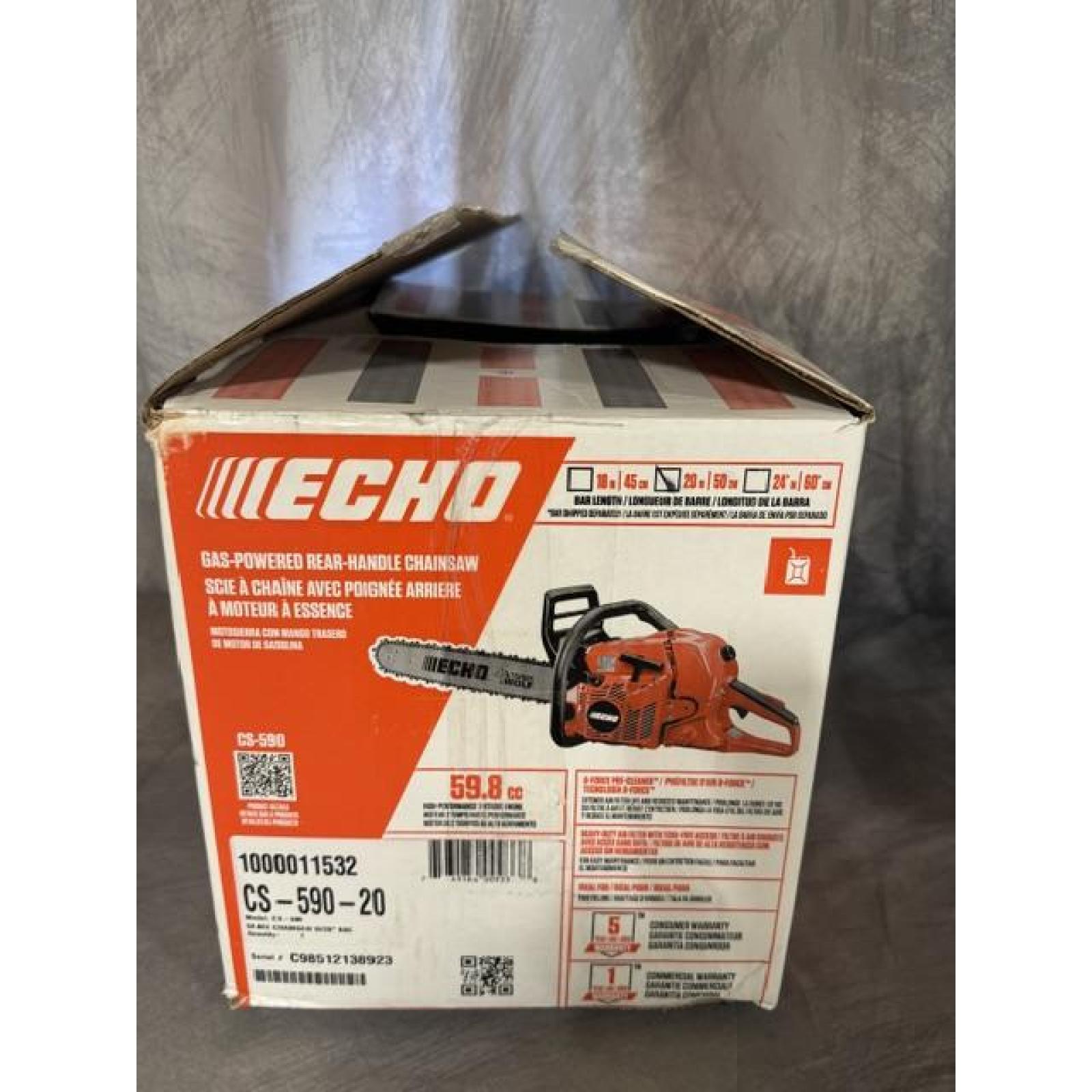 Springtown Location- Echo 20 in. 59.8 cc Gas 2-Stroke Rear Handle Timber Wolf Chainsaw