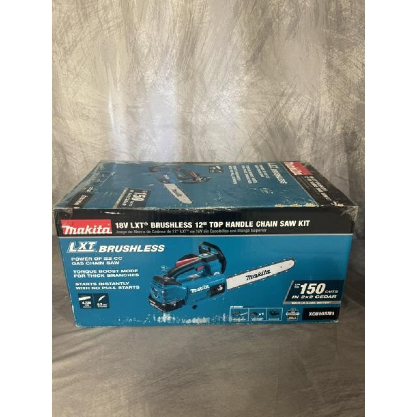 Springtown Location-Makita XCU10SM1 18V LXT Brushless Cordless 12 Top Handle Chain Saw
