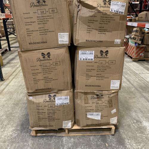 18 CASES OF NEW THROW BLANKETS