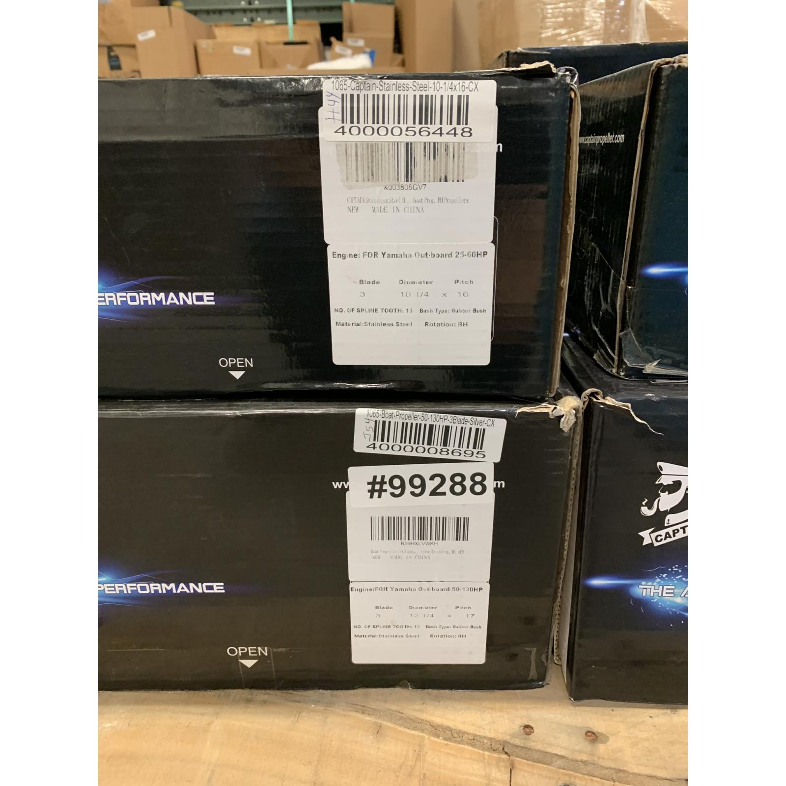 PALLET OF 12 CAPTAIN BOAT PROPELLERS