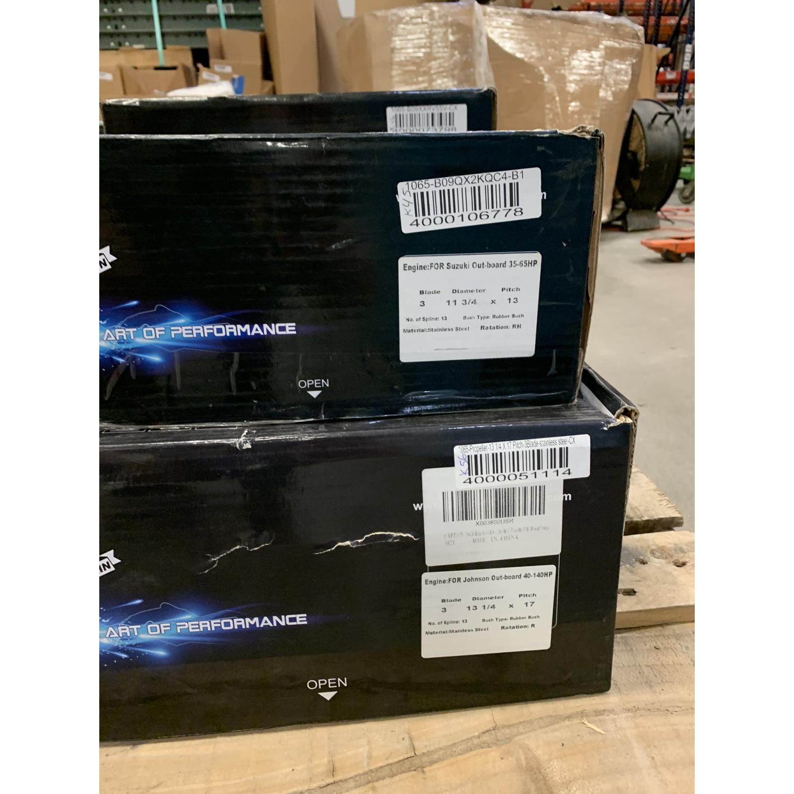 PALLET OF 12 CAPTAIN BOAT PROPELLERS