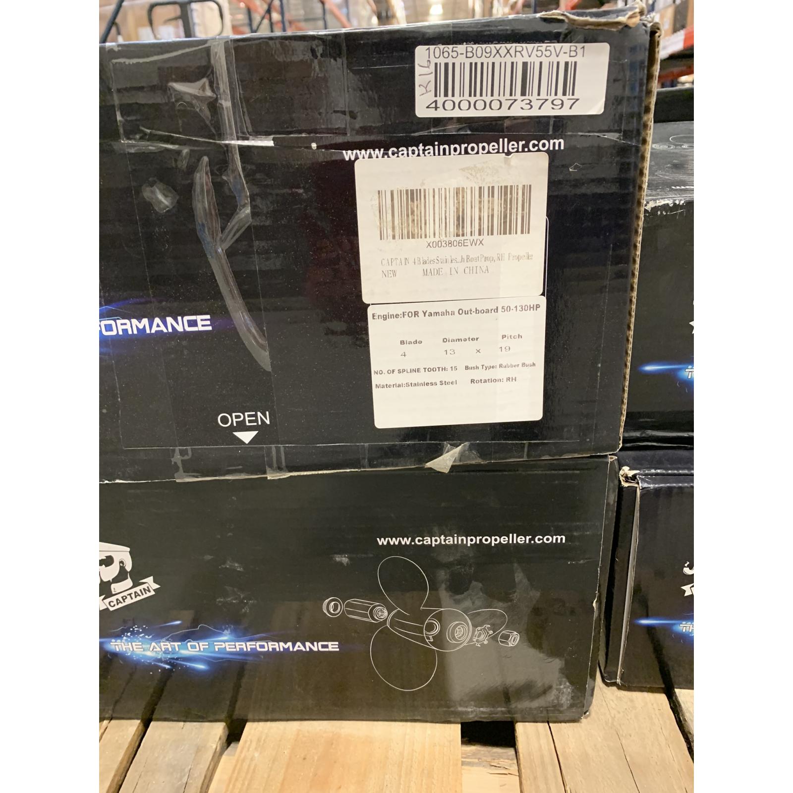 PALLET OF 12 CAPTAIN BOAT PROPELLERS