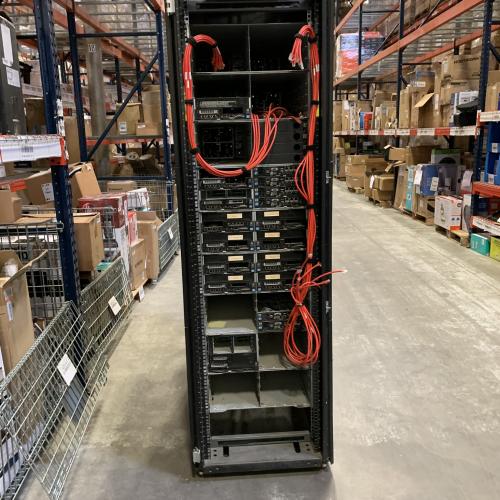 SERVER RACK AND INSTALLED EQUIPMENT AS PICTURED