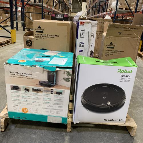 Lot of 12 - Mixed Home Cleaning Returns Lot – Robot Vacuums, Cordless Vacuums & Steam Cleaner (USED)