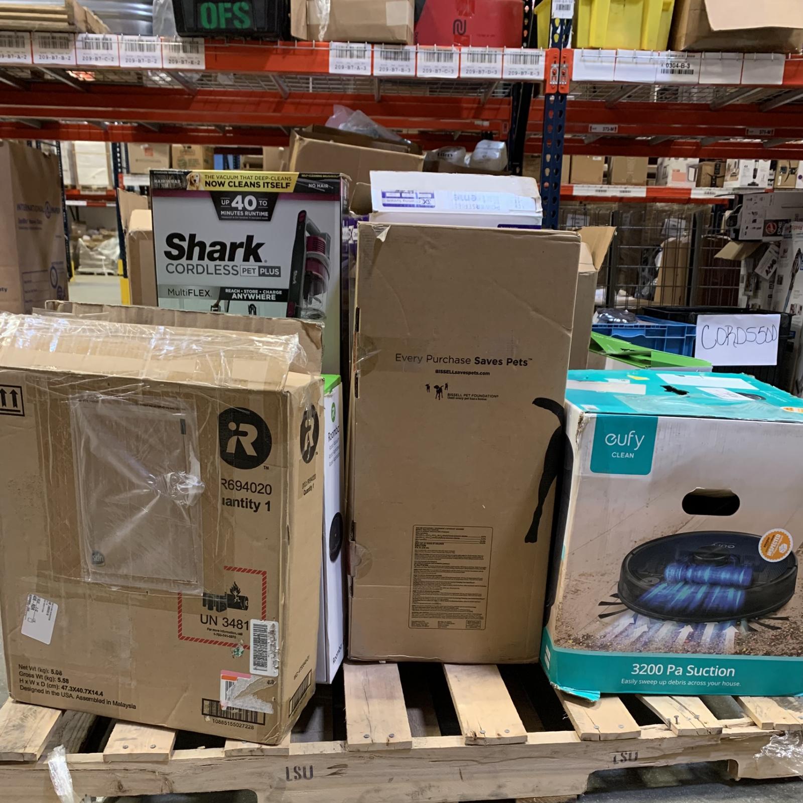 Lot of 12 - Mixed Home Cleaning Returns Lot – Robot Vacuums, Cordless Vacuums & Steam Cleaner (USED)