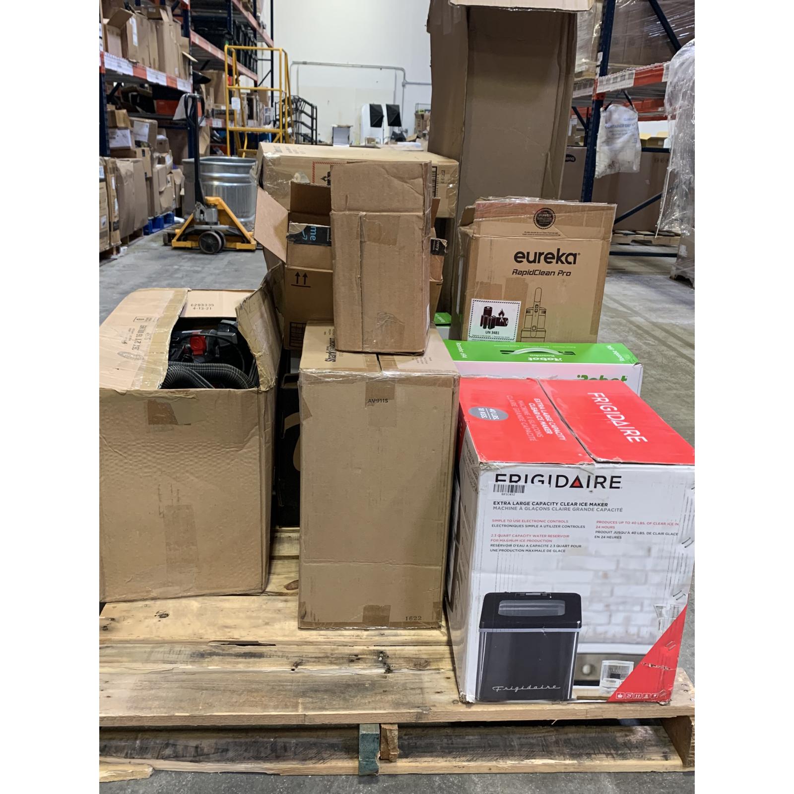 Mixed Home Goods Pallet – Shark, iRobot, BISSELL, Eureka, Frigidaire & More – Used
