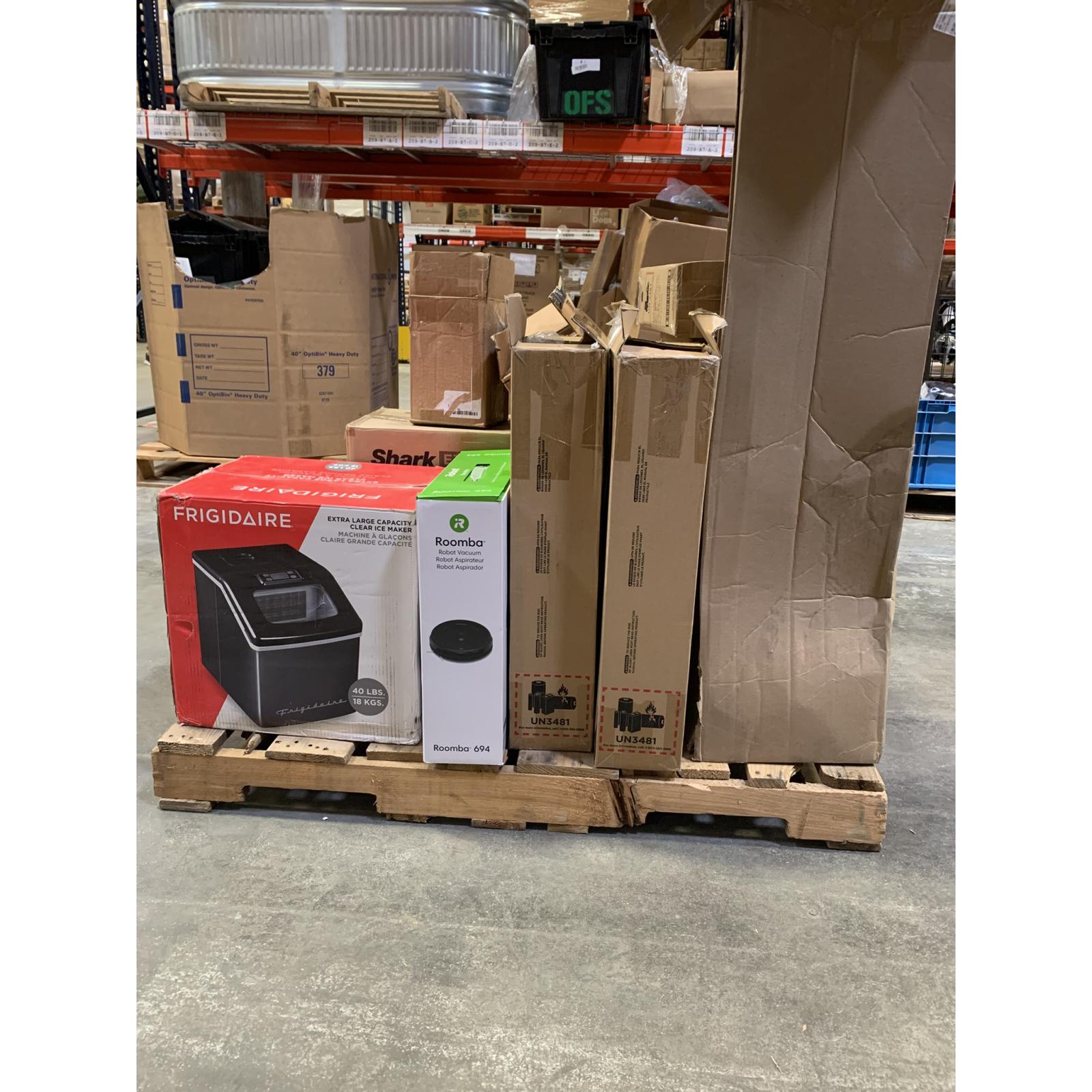 Mixed Home Goods Pallet – Shark, iRobot, BISSELL, Eureka, Frigidaire & More – Used