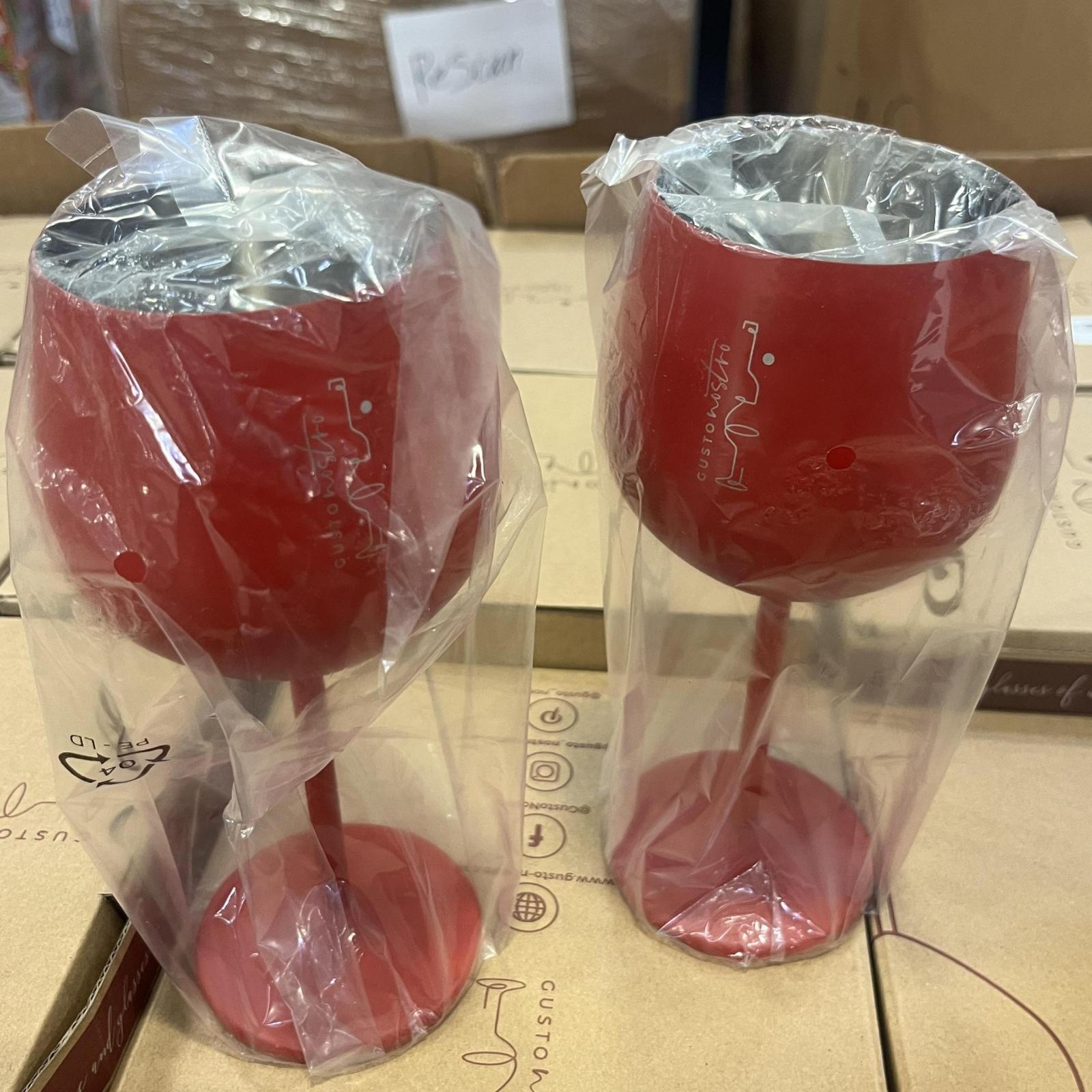 Gusto Nostro Stainless Steel Wine Glass - 18 oz - (Set of 2, Variety Colors) (LOT OF 57 BOXES)