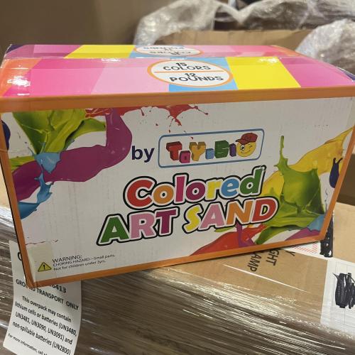 Toyssio Colored Art Sand - 15 Assorted Colors, 12lb box (LOT OF 50)