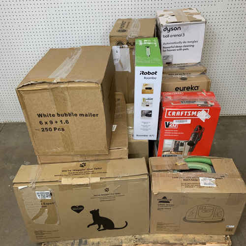 Used / Unprocessed Returns – Premium Robot Vacuum & Floor Care Pallet Featuring Dyson, Ecovacs, iRobot, Bissell, Eureka & Craftsman – $3,510 TOTAL MSRP