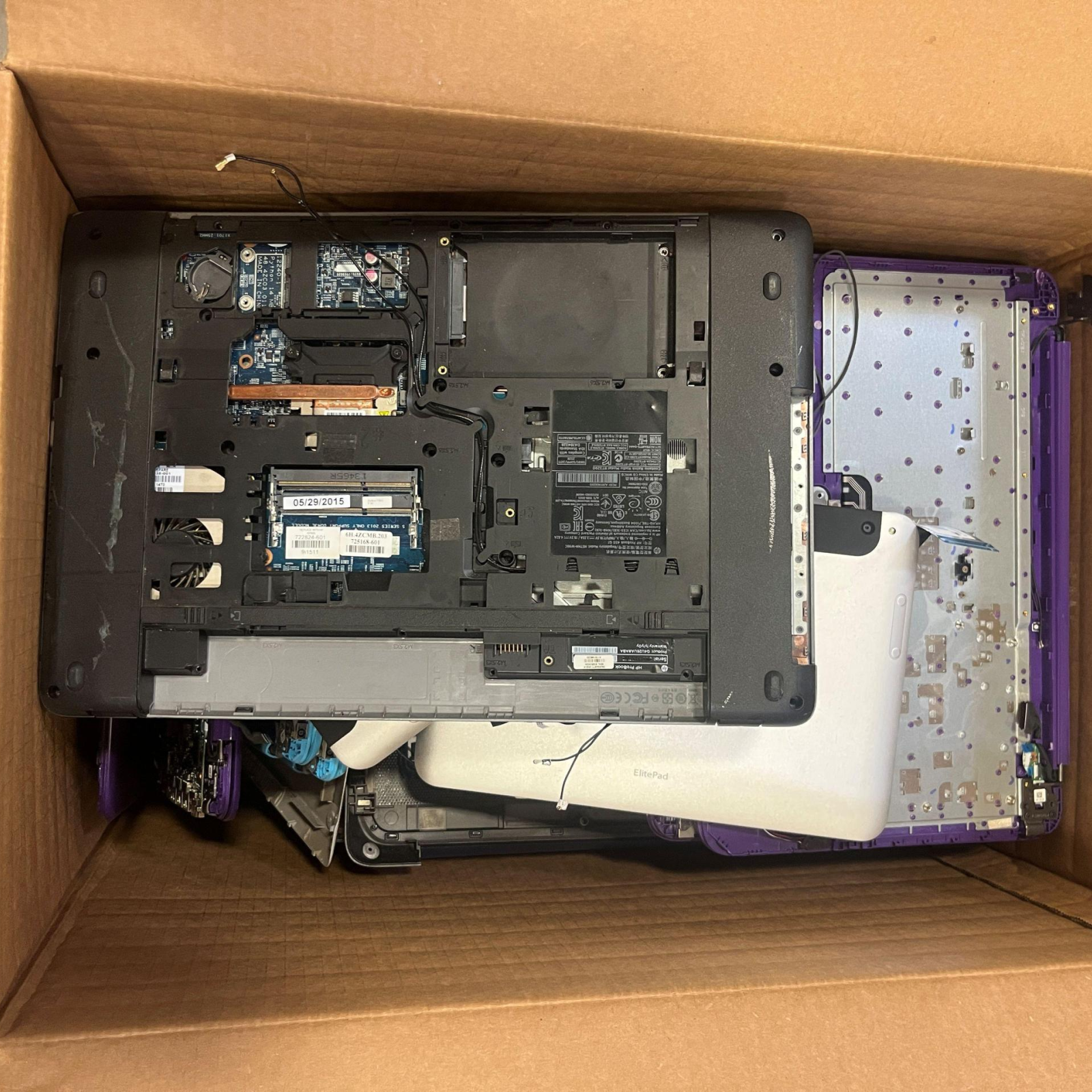 Salvage Pallet – HP Laptop Parts, Screens, Keyboards, Cables, Label Printers – Mixed Lot