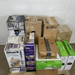 Used Mixed Returns Pallet – iRobot, BISSELL, Shark, BLACK+DECKER & Eureka Vacuums – Total Lot MSRP $2,644
