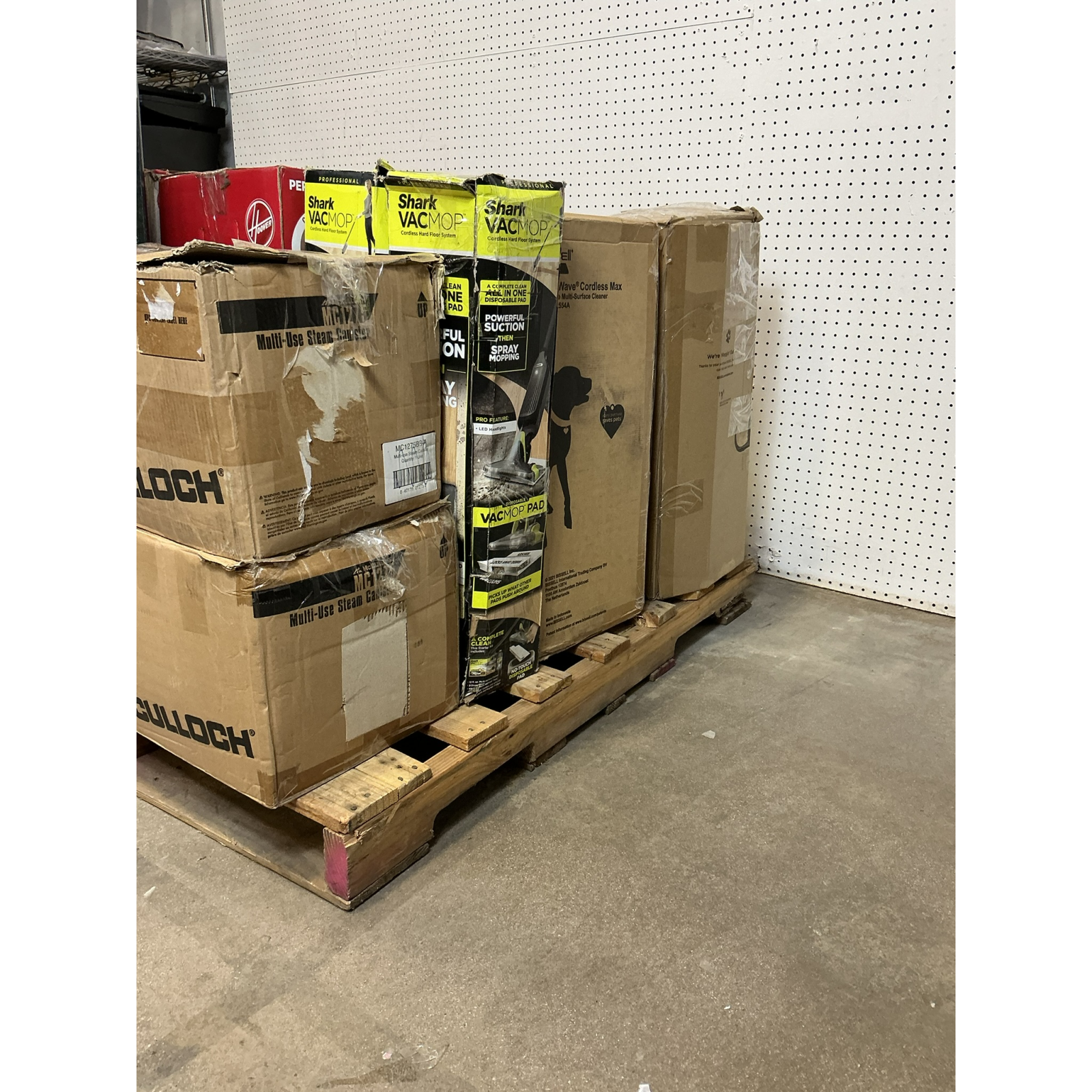 LOT OF 11 - USED - MIXED FLOOR CARE & VACUUM PALLET - Bissell, Shark, Hoover, McCulloch & Eureka - Total LOT MSRP $1,819