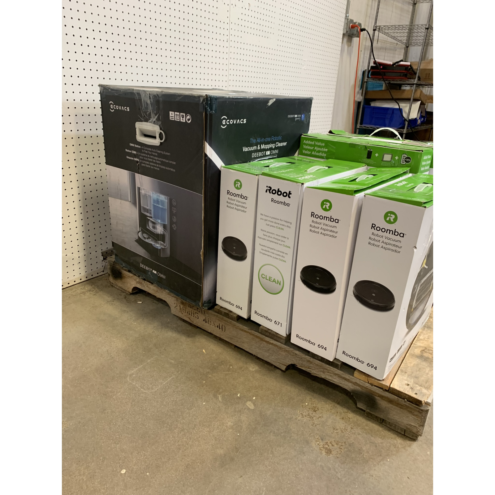 LOT OF 12 - USED Mixed Robot Vacuum Pallet – iRobot, Shark, Ecovacs & Bissell - Total LOT MSRP $4,648
