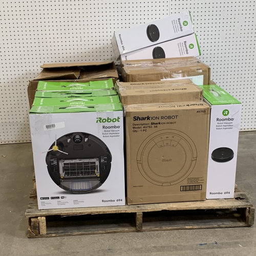 LOT OF 13 - Used Mixed Robot Vacuum Lot – Total LOT MSRP $4,614 – iRobot, Ecovacs & Shark