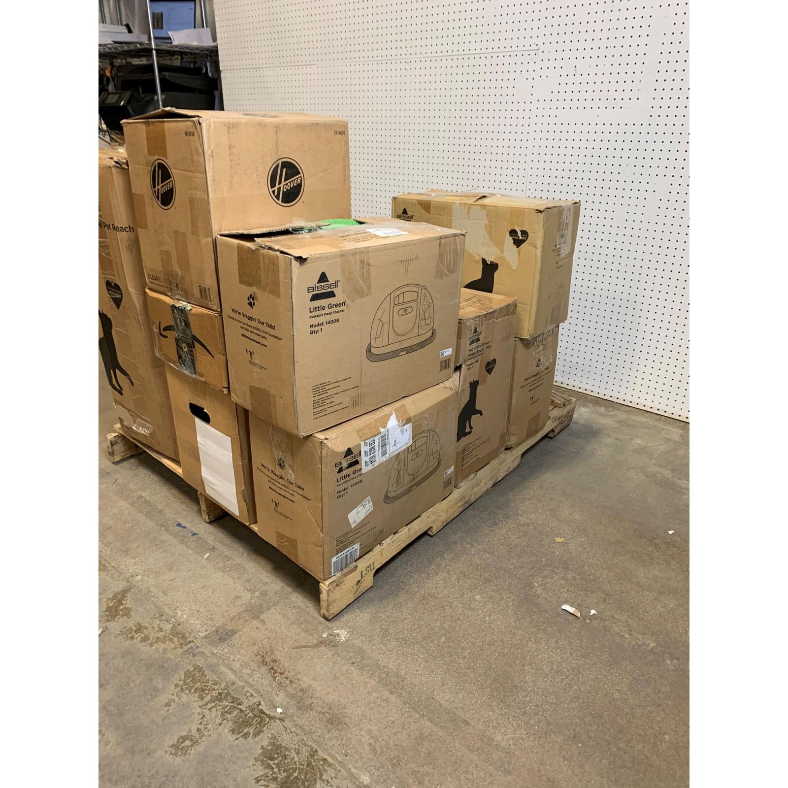 LOT OF 12 - Used Mixed Carpet & Upholstery Cleaning Pallet– Total LOT MSRP $1,289 – Bissell & Hoover