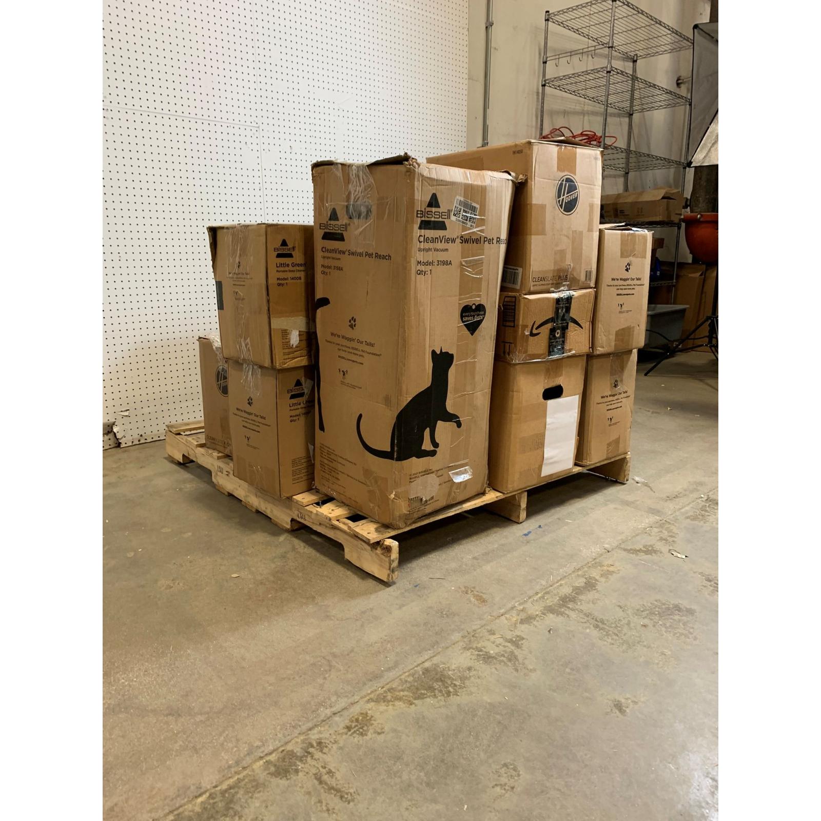 LOT OF 12 - Used Mixed Carpet & Upholstery Cleaning Pallet– Total LOT MSRP $1,289 – Bissell & Hoover