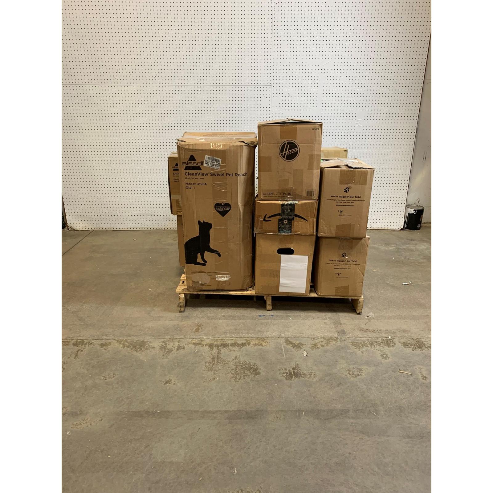 LOT OF 12 - Used Mixed Carpet & Upholstery Cleaning Pallet– Total LOT MSRP $1,289 – Bissell & Hoover