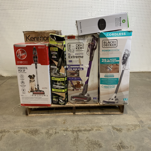 Used Mixed Vacuum & Home Goods Pallet– Total LOT MSRP $2,267  – Hoover, BLACK+DECKER, Eureka, iRobot & More