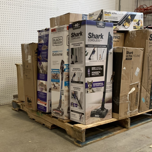 LOT OF 12 - USED Mixed Name-Brand Vacuum Pallet – Shark, Bissell, Black+Decker, Eureka & Craftsman - Total LOT MSRP $1,928