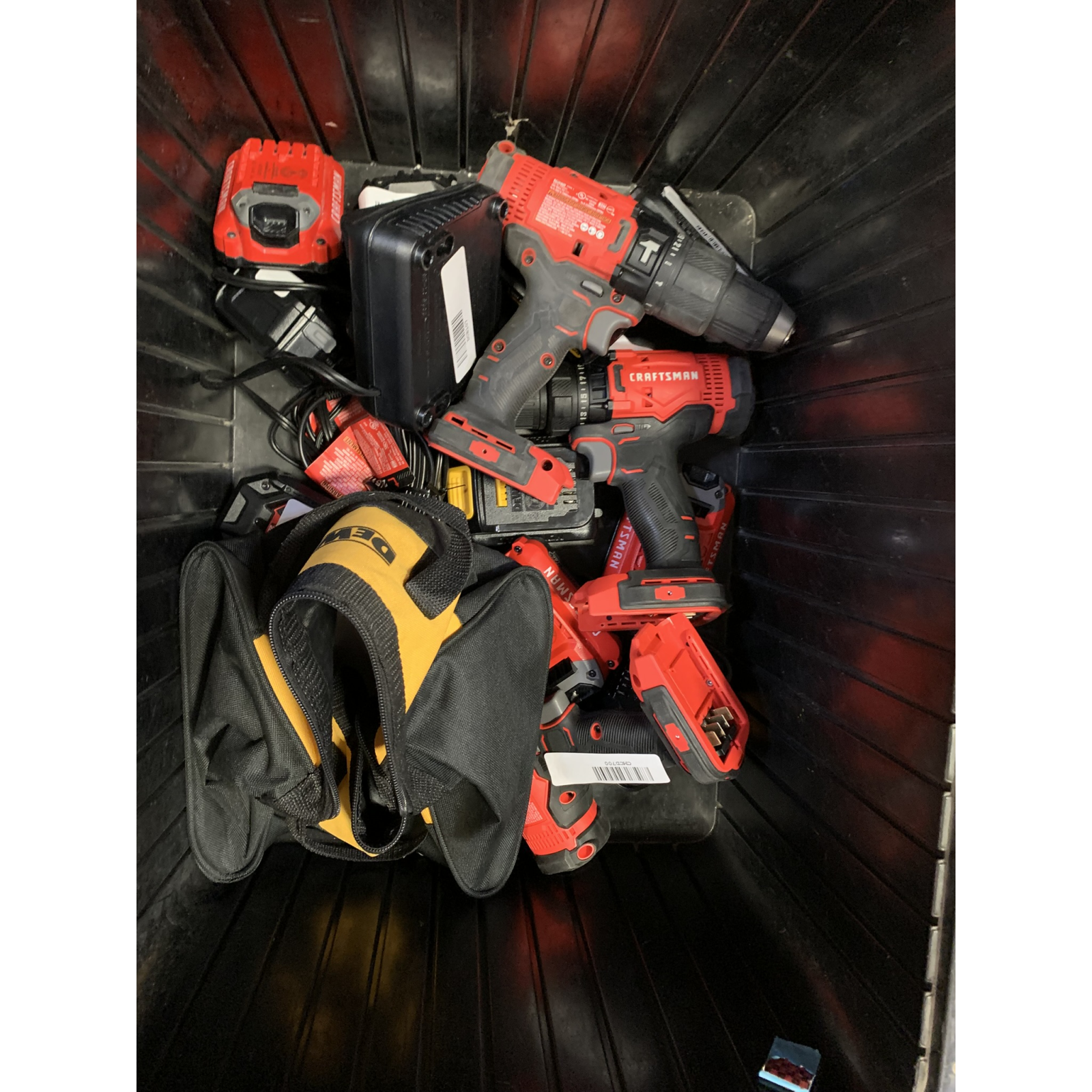 LOT OF 15 - Salvage / USED Mixed Power Tool & Battery Lot – DEWALT, CRAFTSMAN & MAN NUO - Total LOT MSRP $207.98