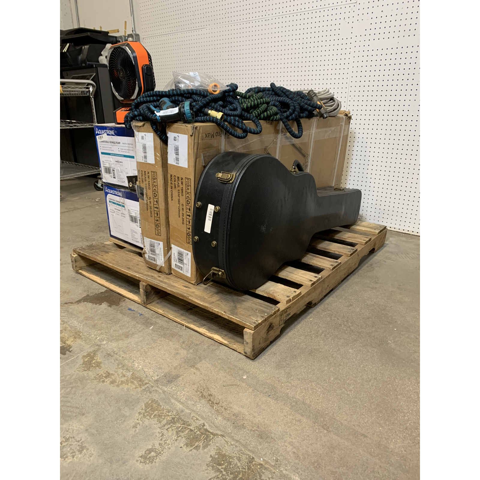 LOT OF 18 – USED Mixed General Merchandise – Guitar, Treadmills, Pumps, Outdoor & Sporting Goods - Total LOT MSRP $1,033