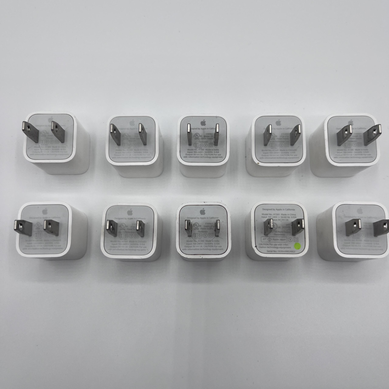 LOT OF 10 – Used Apple OEM USB Power Adapters / Wall Chargers