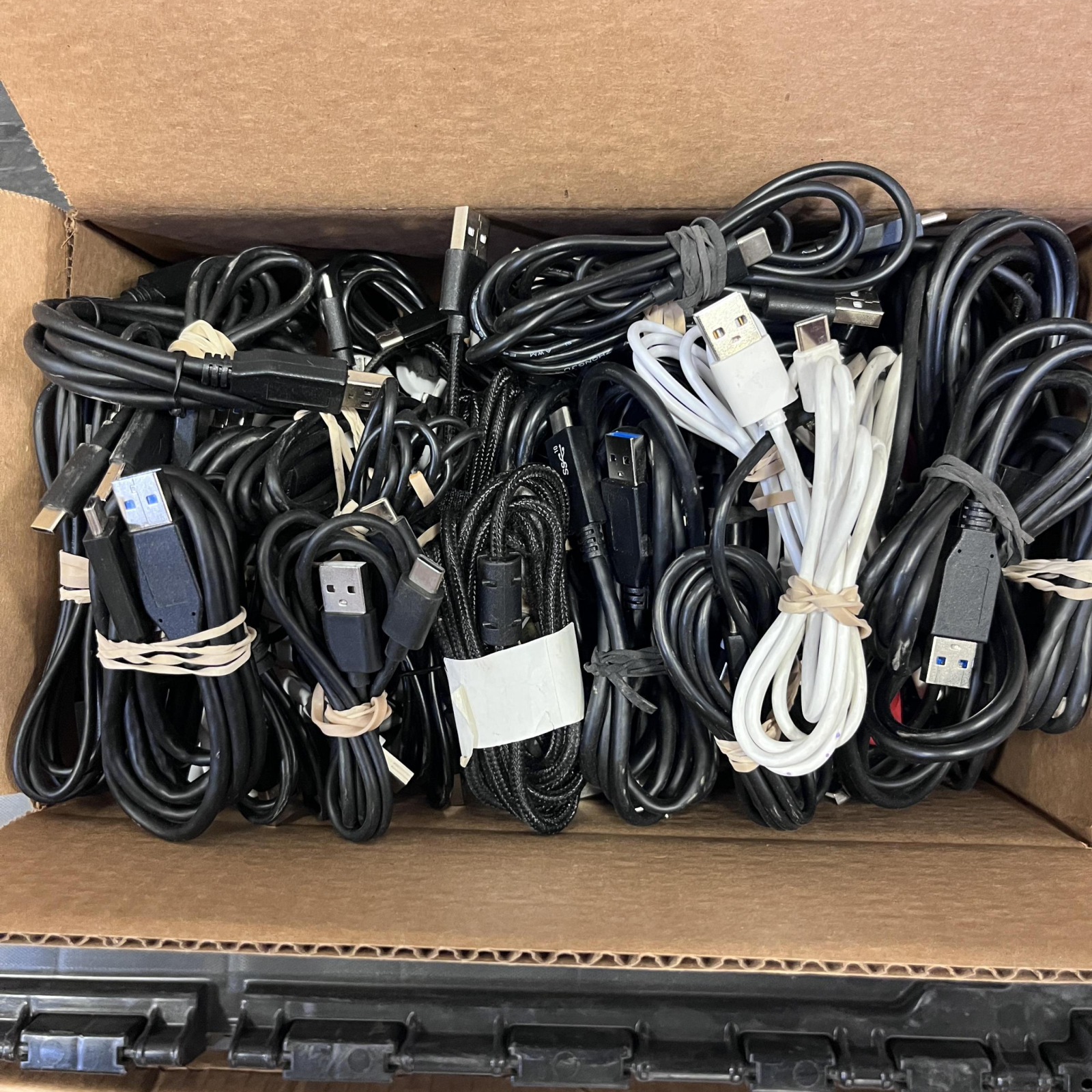 LOT OF 50+ – USED Mixed USB-C Charging Cables – Assorted Colors & Styles