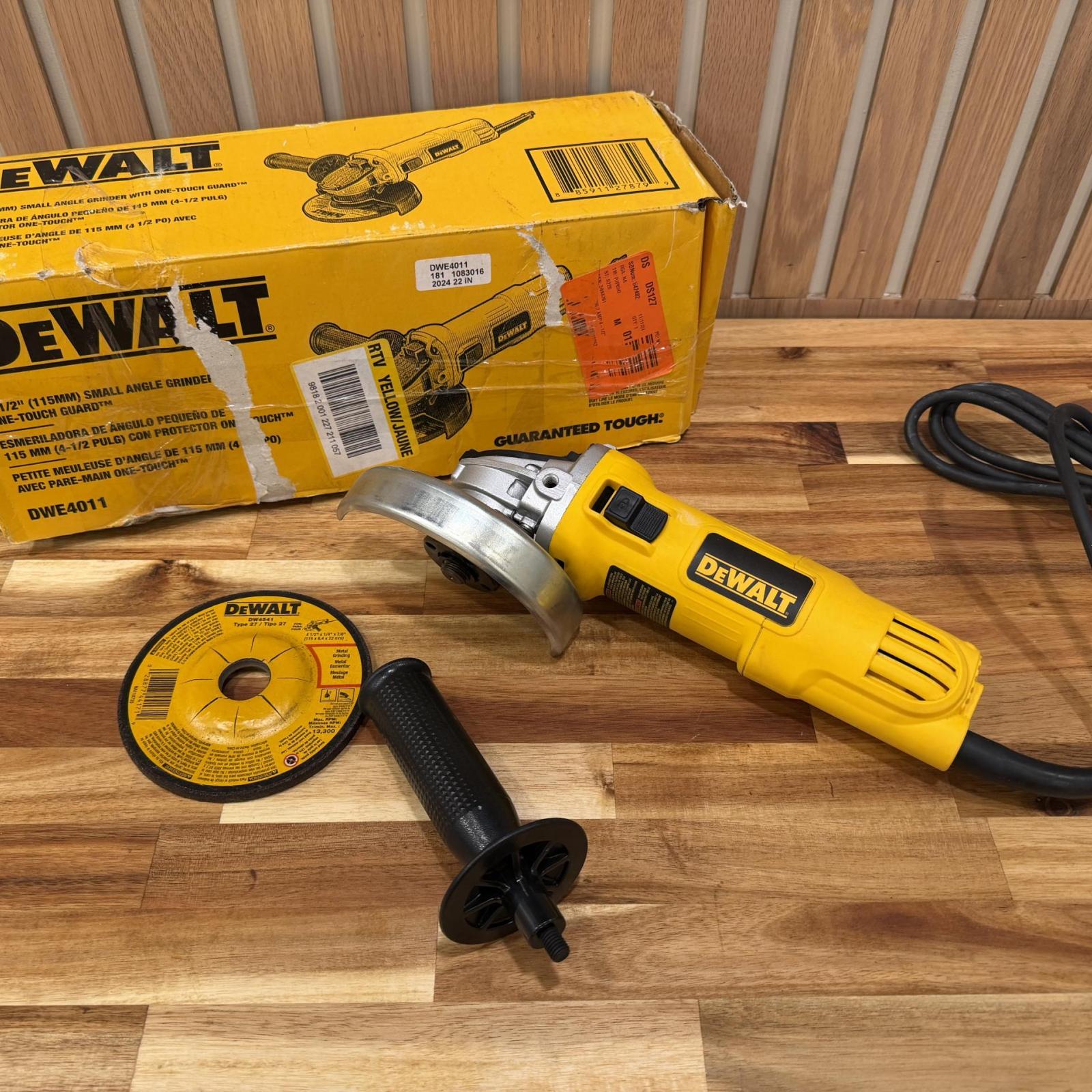 DEWALT 7 Amp 4.5 in. Small Corded Angle Grinder with 1-Touch Guard