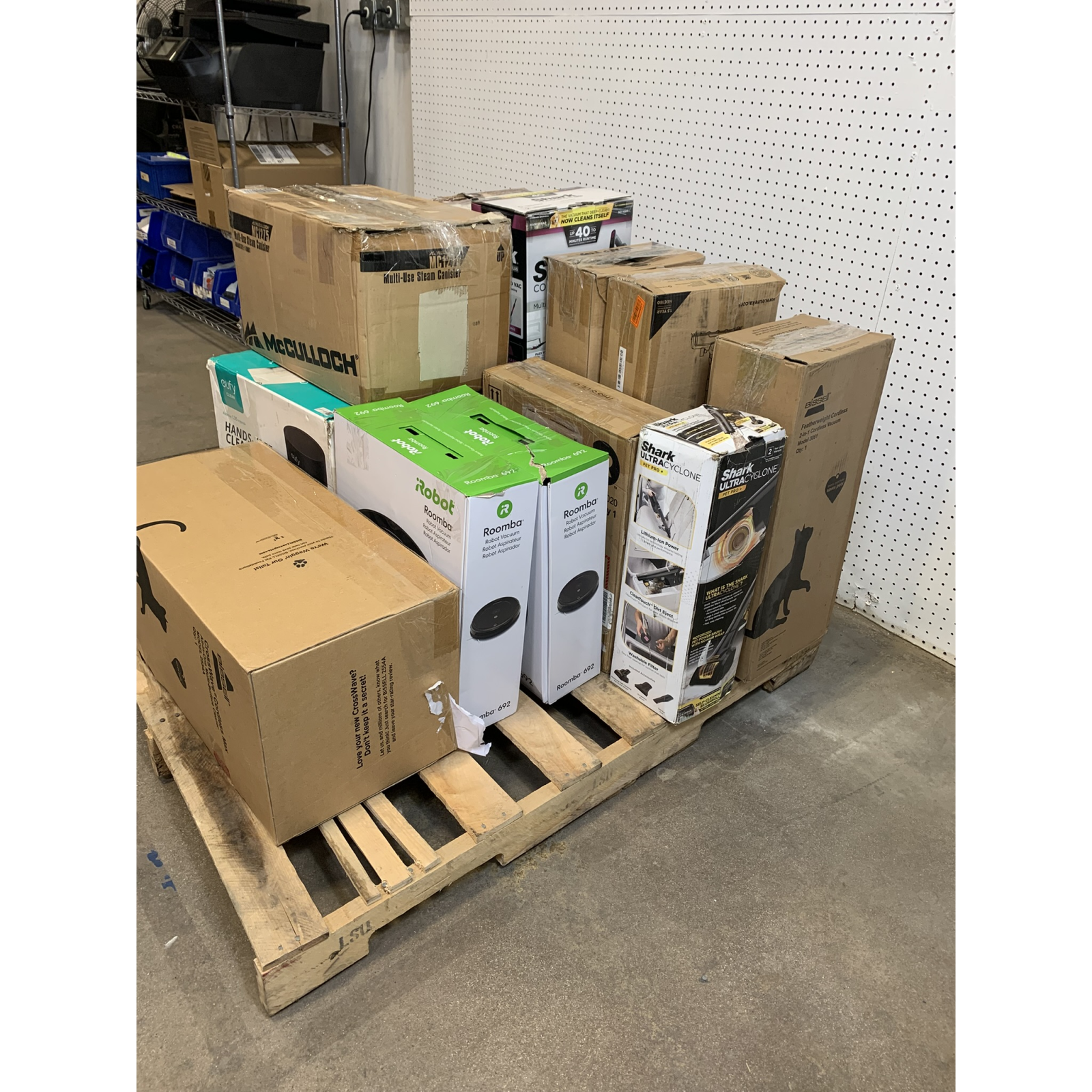 Used / Unprocessed Returns Pallet – iRobot, Shark, BISSELL & More Vacuum/Floor Care Products – $3,194 MSR