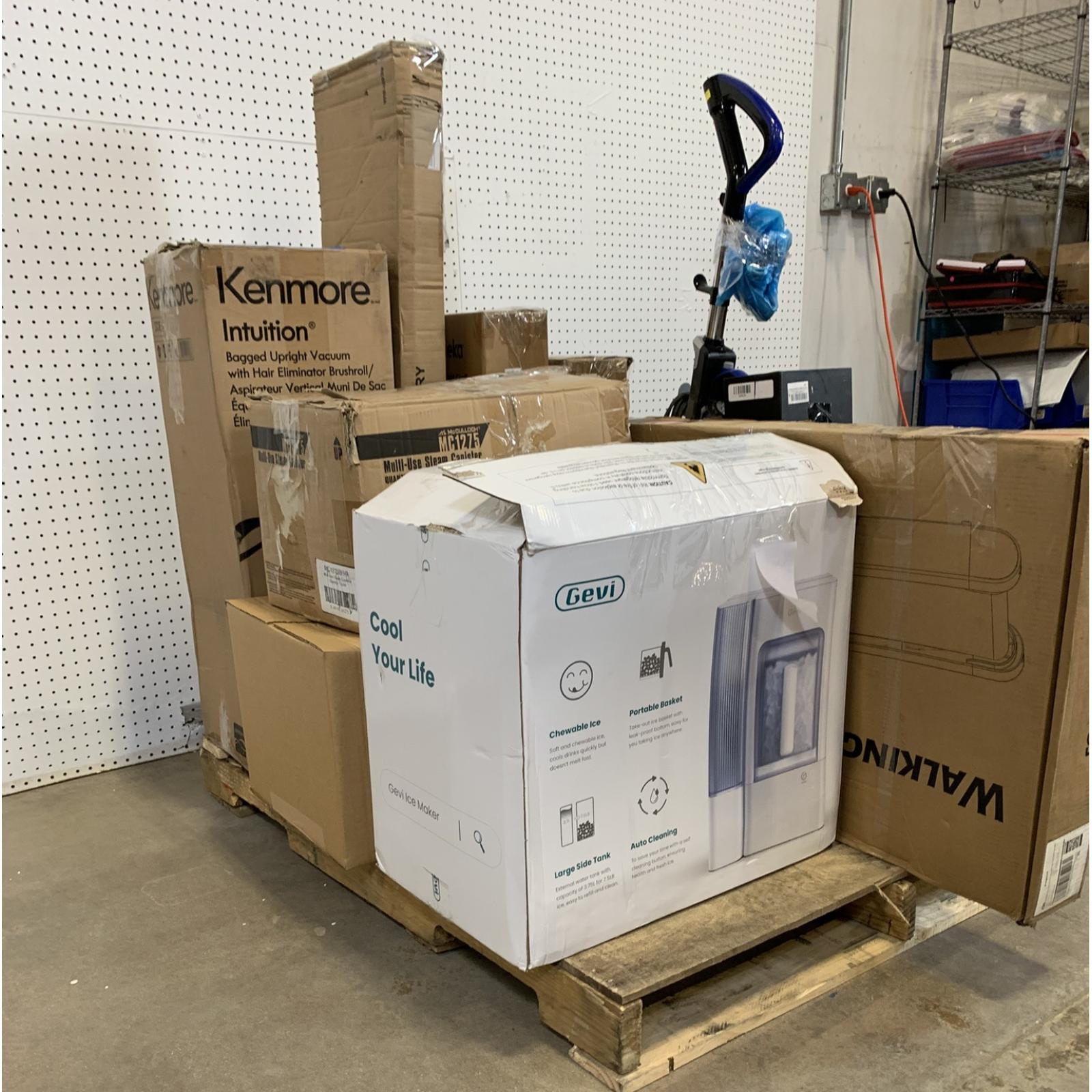 LOT OF 12 - Mixed Used AS-IS Returns Lot – Vacuums, Air Fryer Oven, Ice Maker, Steam Cleaner – $1,926 MSRP