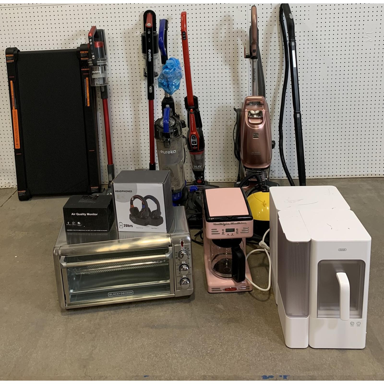 LOT OF 12 - Mixed Used AS-IS Returns Lot – Vacuums, Air Fryer Oven, Ice Maker, Steam Cleaner – $1,926 MSRP