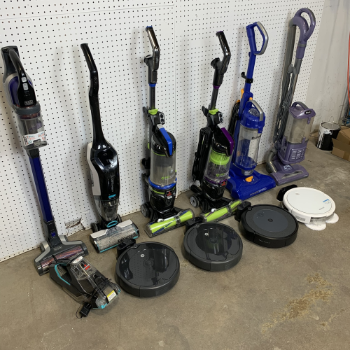 Used Mixed Returns Pallet – iRobot, BISSELL, Shark, BLACK+DECKER & Eureka Vacuums – Total Lot MSRP $2,644