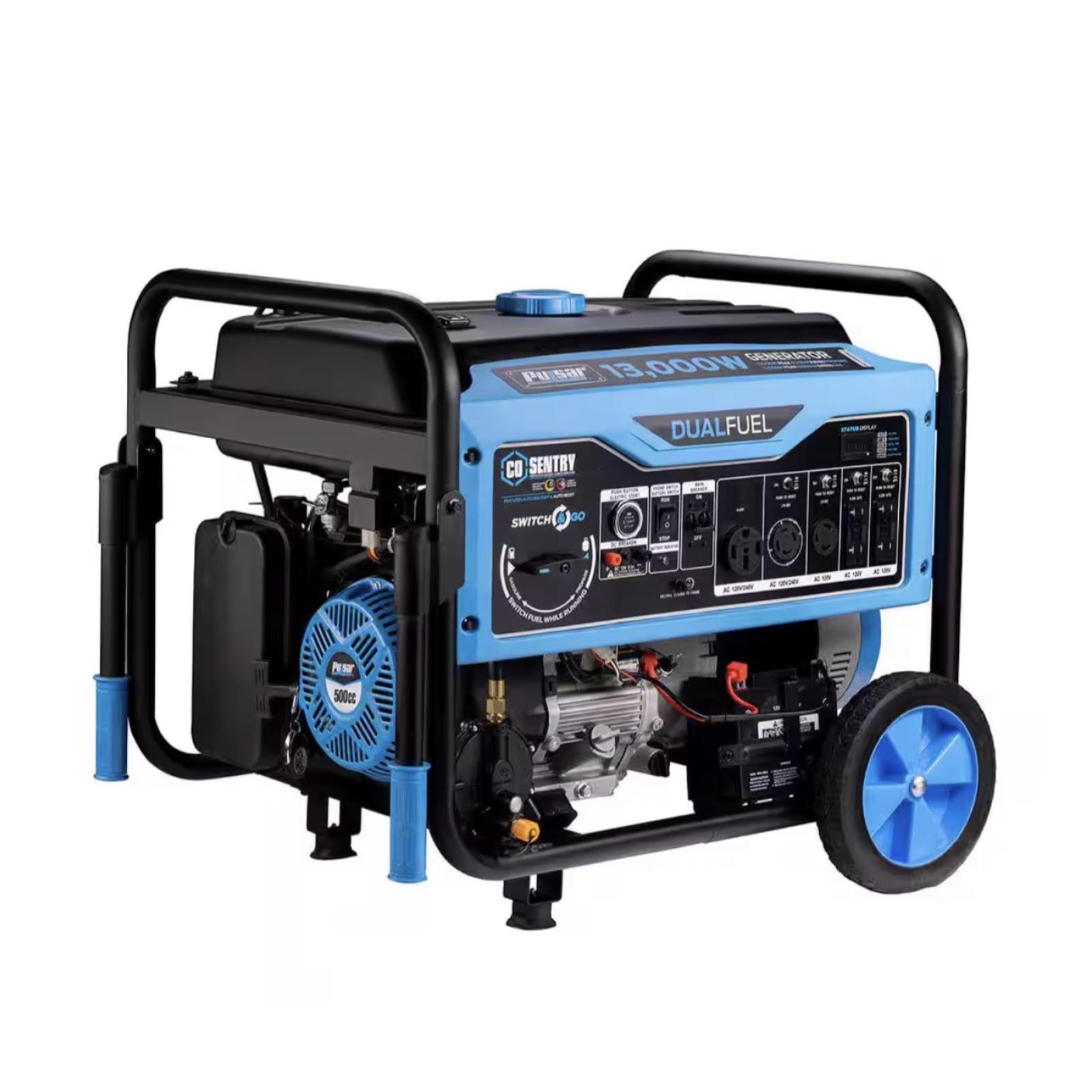Springtown Location- NEW Pulsar 13,000/10,000 -Watt Dual-Fuel Gasoline & Propane w/ Push to Start Portable Home Generator
