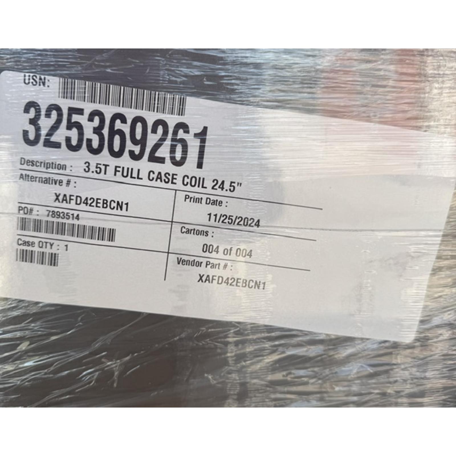 Springtown Location- Pallet of 8 Johnson Controls 3.5 Ton Upflow or Downflow Full Case Coil