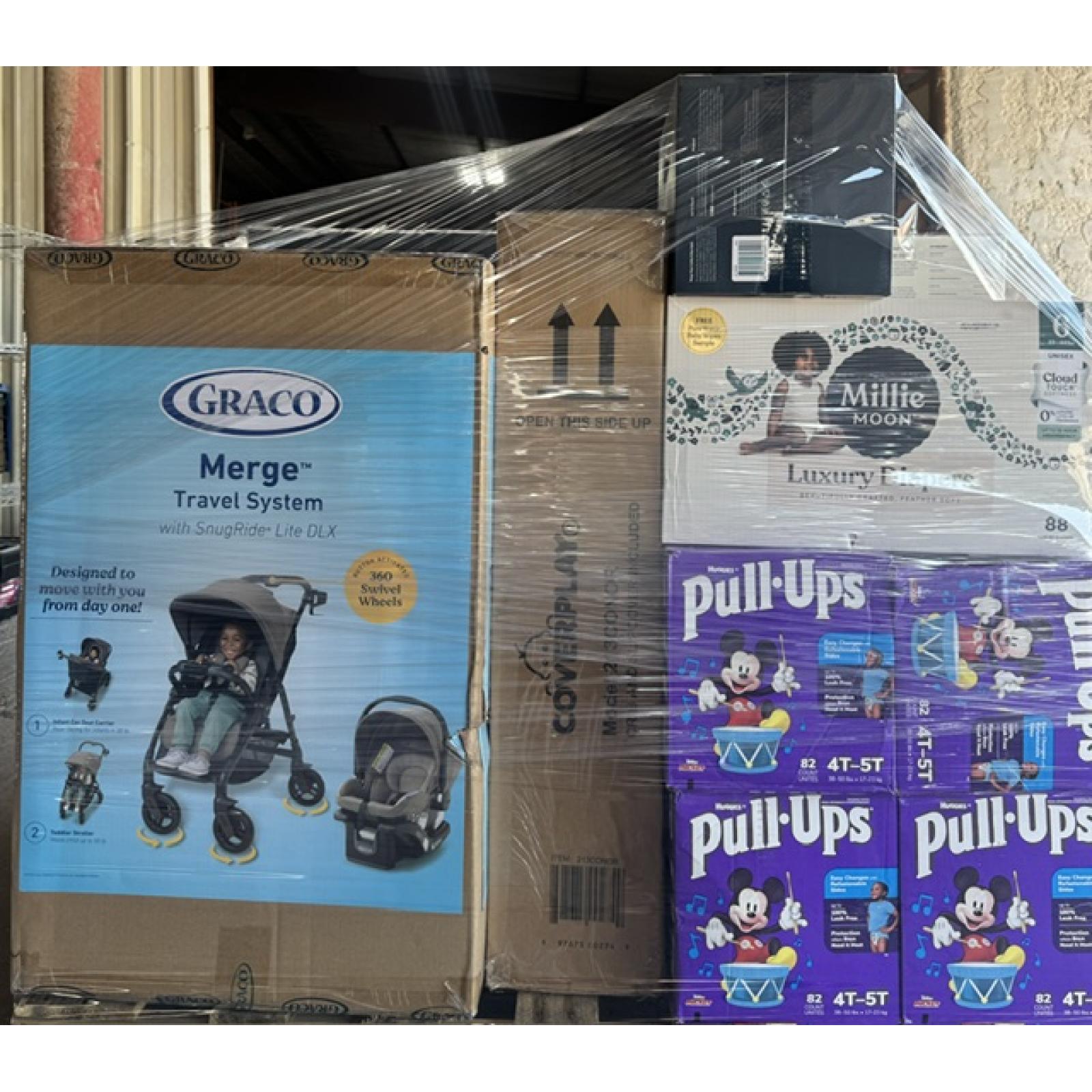 Springtown- Mixed Baby Pallet- Car Seats, Diapers, Wipes
