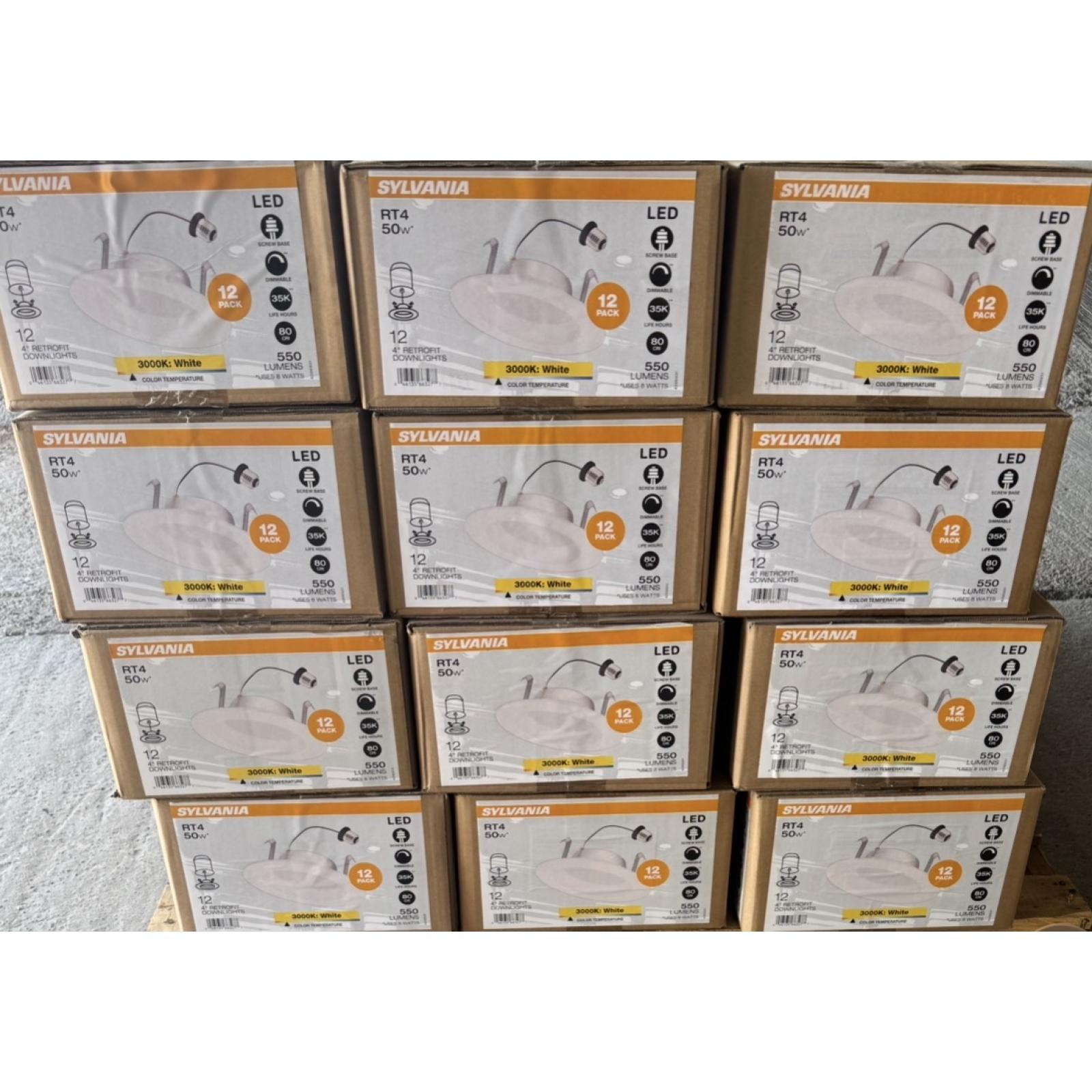 Springtown Location- Sylvania RT4 50W 4” Retrofit Downlights- 12 Per Box -36 Boxes Total